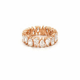 14K Gold Alternating Pear Lab Grown Diamond Basket Eternity Band