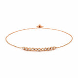14K Gold Diamond Bezel Bolo Chain Bracelet