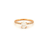 14K Gold 0.50 Carat Natural Oval Diamond Engagement Ring