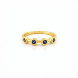 14K Gold Four Sapphire Bezel Band