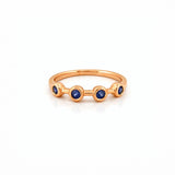14K Gold Four Sapphire Bezel Band