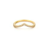 14K Gold V Crown Diamond Band