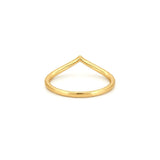 14K Gold V Crown Diamond Band