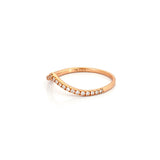 14K Gold V Crown Diamond Band