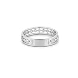 14K Gold Three Row Open Diamond Band