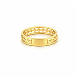 14K Gold Three Row Open Diamond Band