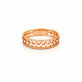 14K Gold Three Row Open Diamond Band