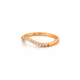 14K Gold 1.4MM Curved Diamond Band