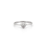14K Gold Thick Bezel Heart Diamond Band