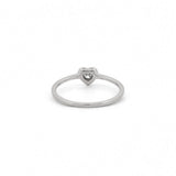 14K Gold Thick Bezel Heart Diamond Band