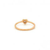 14K Gold Thick Bezel Heart Diamond Band