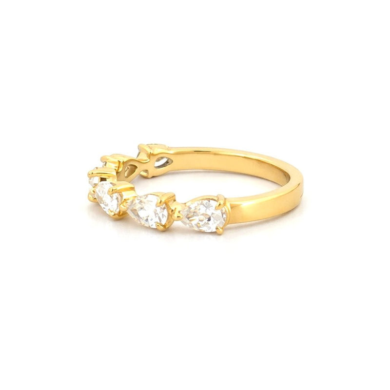 14K Gold Pear Shape 3MM Diamond Band