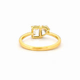 14K Gold Toi et Moi Pear and Emerald Lab Grown Diamond Prong Set Band