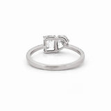 14K Gold Toi et Moi Pear and Emerald Lab Grown Diamond Prong Set Band