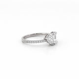 14K Gold Toi et Moi Pear and Emerald Lab Grown Diamond Prong Set Band