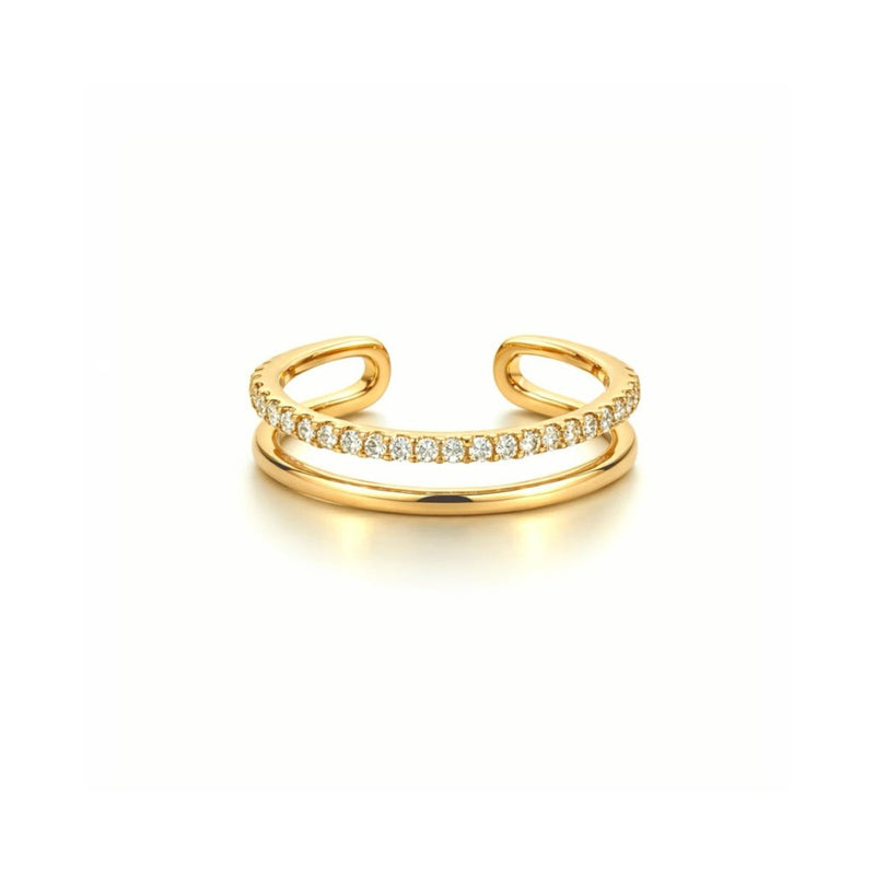 14K Gold Open Split Diamond Band