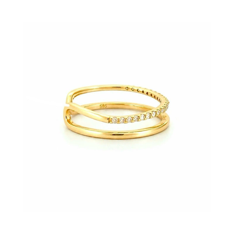 14K Gold Open Split Diamond Band