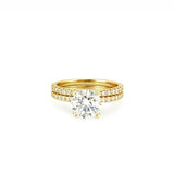 14K Gold 3.00 Carat Lab Grown Round Diamond Eternity Engagement Set