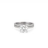 14K Gold 3.00 Carat Lab Grown Round Diamond Eternity Engagement Set