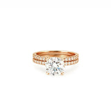 14K Gold 3.00 Carat Lab Grown Round Diamond Eternity Engagement Set