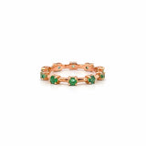 14K Gold Emerald Spaced Prong Set Eternity Ring