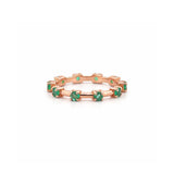 14K Gold Emerald Spaced Prong Set Eternity Ring