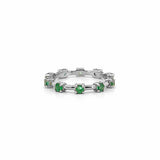 14K Gold Emerald Spaced Prong Set Eternity Ring