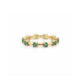 14K Gold Emerald Spaced Prong Set Eternity Ring