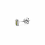 14K Gold Baguette Cut Emerald Bezel Stud Earrings