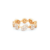 14K Gold Multi Shape Pavé Diamond Spaced Fashion Band