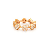 14K Gold Multi Shape Pavé Diamond Spaced Fashion Band