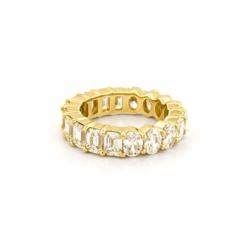 14K Gold Lab Grown Oval and Emerald Diamond Eternity Band