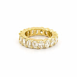 14K Gold Lab Grown Oval and Emerald Diamond Eternity Band