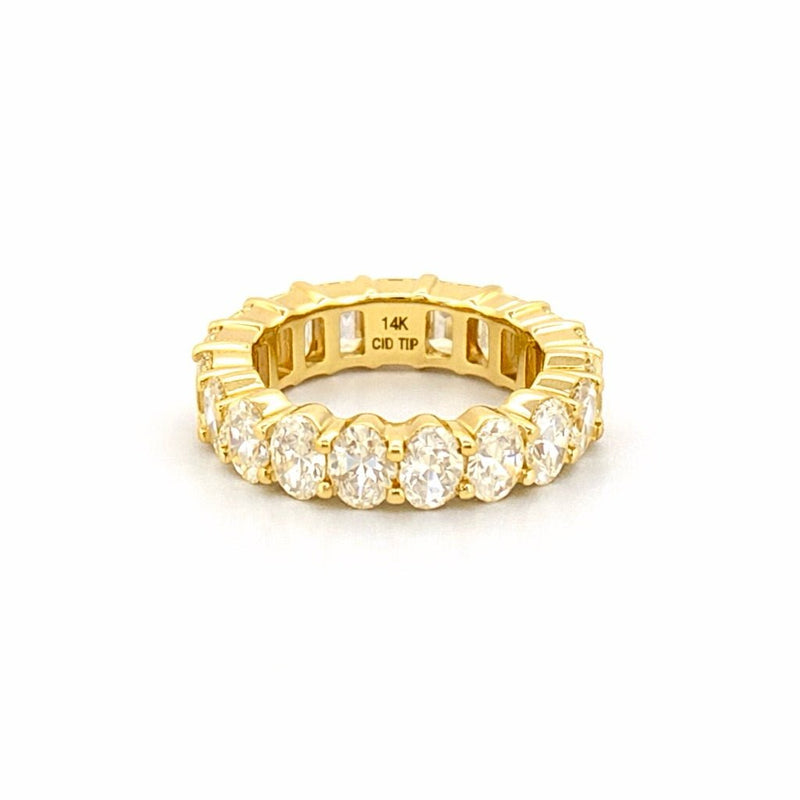 14K Gold Lab Grown Oval and Emerald Diamond Eternity Band