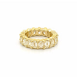 14K Gold Lab Grown Oval and Emerald Diamond Eternity Band