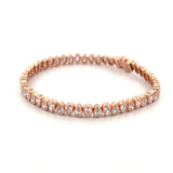 14K Gold Lab Grown Alternating Pear Diamond Bezel Tennis Bracelet