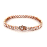 14K Gold Lab Grown Alternating Pear Diamond Bezel Tennis Bracelet