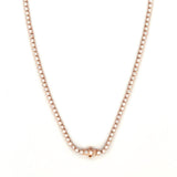 14K Gold Round Spaced Lab Grown Diamond Bezel Necklace