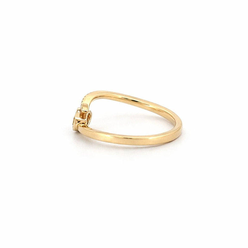 14K Gold Open Oval Shape Diamond Cluster Wrapped Band