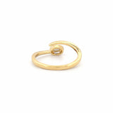 14K Gold Open Oval Shape Diamond Cluster Wrapped Band