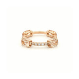 14K Gold Four Morganite Oval Prong Set Diamond Eternity Ring