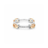 14K Gold Four Morganite Oval Prong Set Diamond Eternity Ring