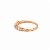 14K Gold Three Station Basket Set Round Diamond Band