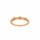 14K Gold Three Station Basket Set Round Diamond Band