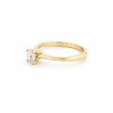 14K Gold 0.30 Carat Oval Solitaire Moissanite Ring