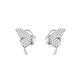14K Gold Butterfly Split Wing Diamond Stud Earrings