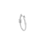 14K Gold Baguette Cluster Shape Diamond Oval Huggie Earrings