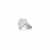 14K Gold Heart Pavé Pear Center Diamond Stud Earrings
