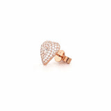 14K Gold Heart Pavé Pear Center Diamond Stud Earrings