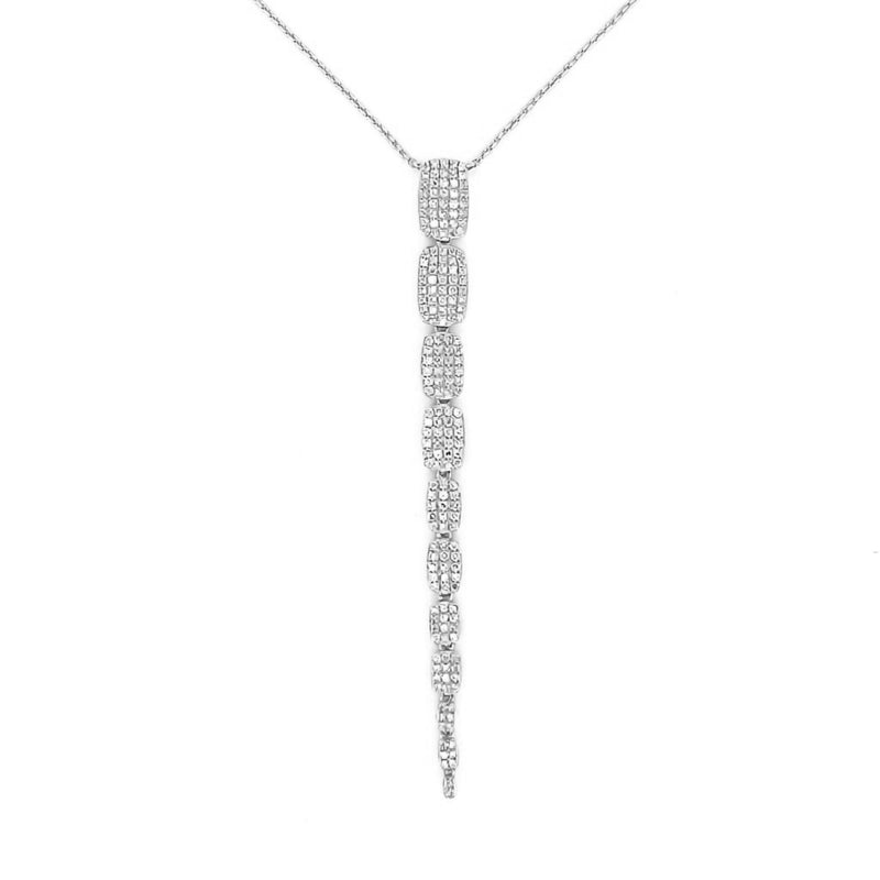 14K Gold Dangling Diamond Pavé Cushion Pendant Necklace